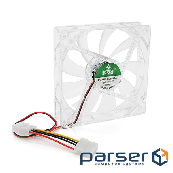 Кулер корпусний 12025 DC sleeve fan 4pin - 120*120*25мм, 12V/0,15A, 1900об/хв , Yell (HXS-Yellow)