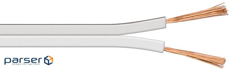 Кабель аудіо в бухті FreeEnd аудіо (2.5кв.мм), 100m 2x2.5mm D=3.8x8.0mm White,білий (75.02.7525-4)
