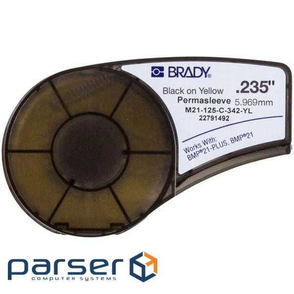Brady label printer tape heat shrink tubing for cable, Ø 1.2 - 2.8 m (M21-125-C-342-YL)