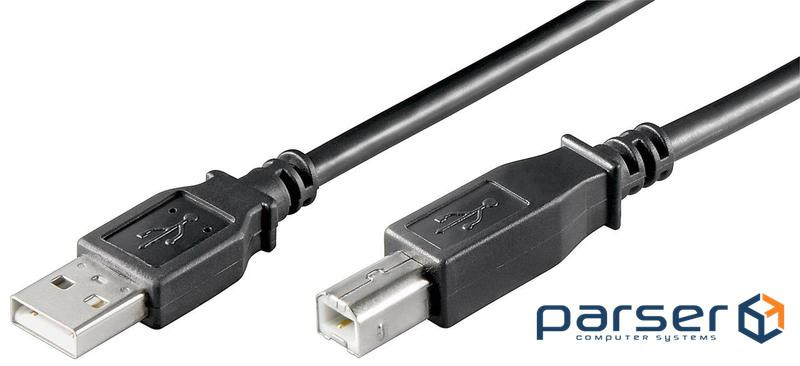 Кабель принтера USB2.0 A-B M/M 3.0m,AWG24+28 2xShielded D=3.4mm Cu,чорний (75.06.8901-1)