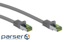 Патч-корд екранований RJ45 SFTP8.1 0.5m,patch AWG26 D=6.2mm LSOH Gold Cu,сірий (75.06.1114-1) (75.06.1114-1)