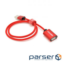 Extension VEGGIEG UF2-0.5, USB 2.0 AM/AF, 0,5m, Red (YT-AM/AF-UF2-0.5)