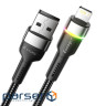 Кабель Essager Colorful LED USB Cable Fast Charging 2.4A USB-A to Lightning 1m black (EXCL-XCD01)