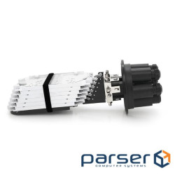 Муфта оптична Merlion ML-OP-F106M-96C, герметична, 6 вводів, до 4-х касет, до 96 зварок, матеріал PP PP