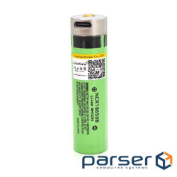 Акумулятор 18650 Li-Ion LiitoKala Lii-34B-USB, 3400mAh, Type-C, 3.7V (2.75-4.2V), Green, PVC BOX