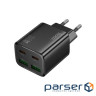 Зарядний пристрій HOCO N56 2xUSB-C PD30W + 2xUSB black (6942007632492)