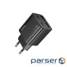 Зарядний пристрій HOCO N56 2xUSB-C PD30W + 2xUSB black (6942007632492)