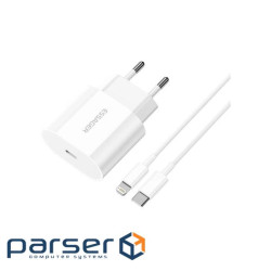 Зарядний пристрій Essager USB-C PD20W + cable USB-C to Lightning white (EFJB02-XBL02-T)