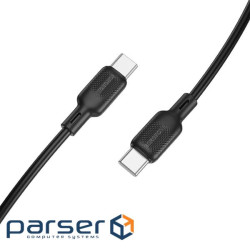 Кабель BOROFONE BX113 Lenny 60W silicone charging data cable C to C(L=2M) Black (6941991115516)
