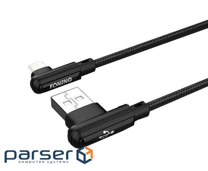 Cable Foneng X70 90-degree Angle Gaming Cable (3A) USB - USB-C 1m Black (X70-CA-DAG-TC)