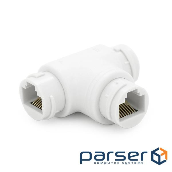 Розгалужувач RJ45 8P8C IP68 мама / 2 Х мама RJ45 для розгалуження кабелю, білий, водонепро (YT42222)