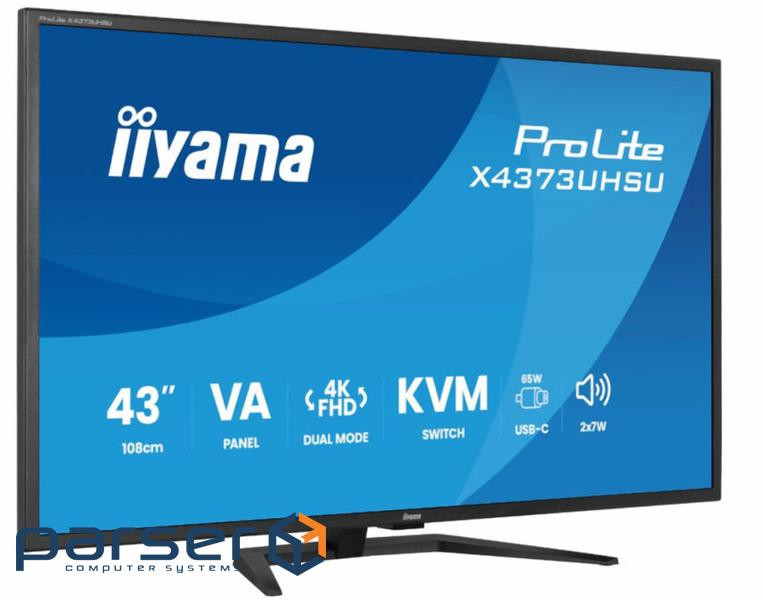 42.5" 16:9 IPS РК монітор, 3840х2160, 3 мс (GTG), 60 Гц, 450 кд/м2, KVM, HDR10, PiP/P (X4373UHSU-B2)