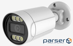 8MP Циліндрична камера з мікрофоном, подвійним підсвічуванням GW IPC04B8MP30 2.8mm, POE, L (YT43415)