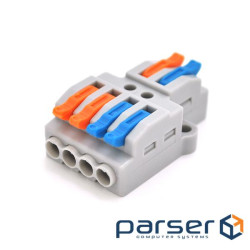 Клемна колодка з натискними затискачами 2х4-проводу PCT-424 для розподільчих коробок, (PCT-424 / 10)