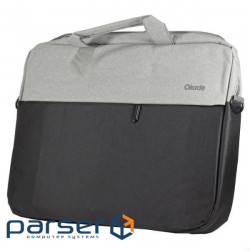 Laptop bag 16'' Okade T52, Black/Grey, nylon, shoulder strap, metal zipper (T52.16BK)