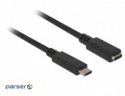Кабель пристроїв-подовжувач Delock USB Type-C M/F,(USB3.1Gen1) 1.5m 3A AWG24+32 (70.08.5534-50)