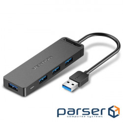 Vention 4-Port hub with micro USB power 0.15M Black (CHLBB)