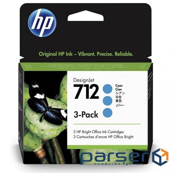 Картридж HP DJ No.712 DesignJet Т230/Т 630 3-Pack 29-ml Cyan (3ED77A)