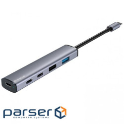 Type-C-Хаб Proove Arc Link 5 in 1 (2*USB + 3*Type-C) silver (HBAL00222024)