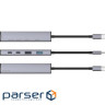 Type-C-Хаб Proove Arc Link 5 in 1 (2*USB + 3*Type-C) silver (HBAL00222024)