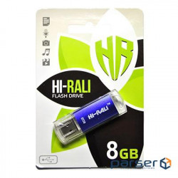 Флеш-накопичувач USB 8GB Hi-Rali Rocket Series Blue (HI-8GBVCBL)