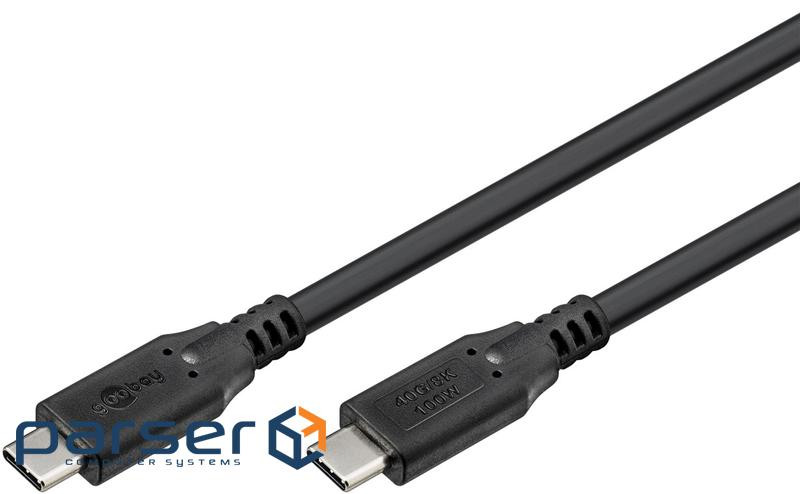 Кабель пристроїв USB Type-C M/M 1.5m,(USB4 Gen3x2) 40Gbps 100W Cu,чорний (75.07.4192-1) (75.07.4192-1)