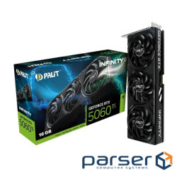 Відеокарта GeForce RTX 5060 Ti, Palit, Infinity 3, 16Gb GDDR7, 128-bit, HDMI/ (NE7506T019T1-GB2061S)