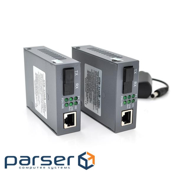 Медіаконвертер пари NetLink A+B (IC+113), 1310+1550 WDM одноволоконний Full / Half (HTB-3100-25KMAB) Full / Half (HTB-3100-25KMAB)