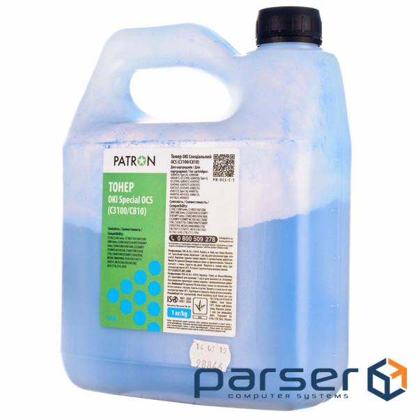 Тонер OKI C3100 / C810 1кг CYAN OCS Patron (PN-OC3100-C-1)