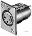 Socket FreeEnd-XLR 3p,/F panel socket Locking, silver (75.01.1221-40)