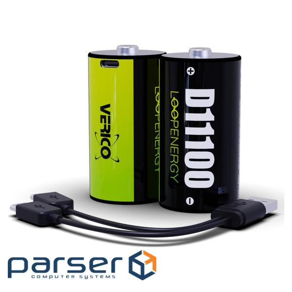 Акумулятор Verico D/R20 USB Type-С 7400mAh/11100mWh 1.5V Li-ion 2шт./уп. (Loop Energy) (1BTOV-A5N0A2-NN)
