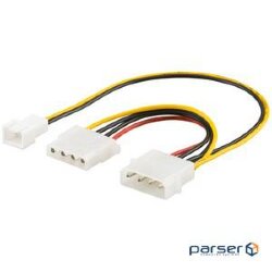 Internal power cable MoleX -> FanConnector M/ F, 3pin +Molex 0.14m, HQ (75.09.6118-50)