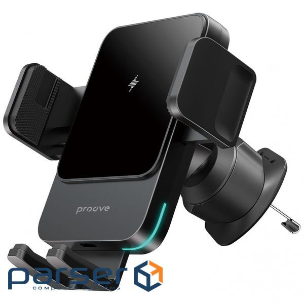 Автотримач із бездротовою зарядкою PROOVE Nitro Charge Wireless Charger 15W Black (WHSN15002001)