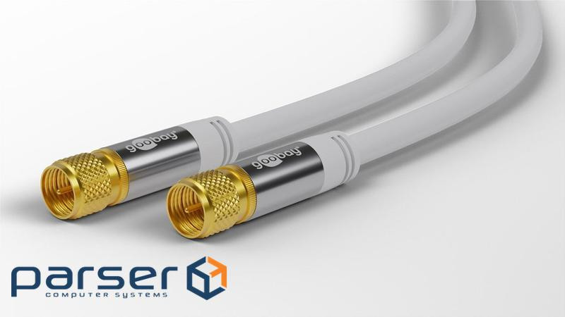 Кабель антенний-подовжувач RF:F M/M 2.0m,D=8.0mm 4xShielded (128 жил) Cu,білий (75.07.0600-1) (75.07.0600-1)