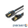 Патч-корд 5м, S/FTP cat 8 RJ-45 black Vention (IKABJ)