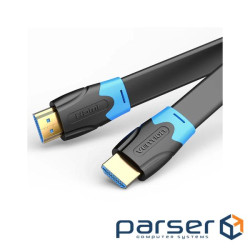Кабель мультимедійний HDMI M to HDMI M 1.0m 4K60Hz flat black Vention (AAKBF)
