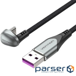 Кабель USB 2.0 AM-Type-C M, 1.5м 66W aluminum alloy, 180 U-Shaped Vention (COHHG)