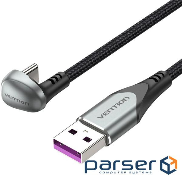 Кабель USB 2.0 AM-Type-C M, 1.5м 66W aluminum alloy, 180 U-Shaped Vention (COHHG)