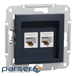 Розетка комп'ютерна антрацит, пластик, для врізного монтажу Schneider Electric EPH4400171 Asfora