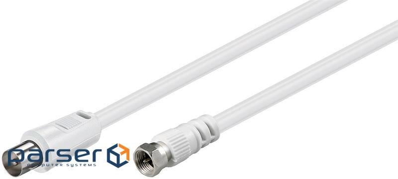 Кабель Goobay антенний RF:F-Coaxial M/M,1.5m 75 Ohm 2xShielded D=5.0mm (75.01.1726-1)
