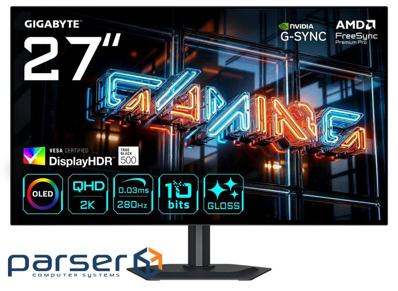 Монітор Gigabyte 27" MO27Q28GR Black / WOLED / 280 Гц (MO27Q28GR OLED Gaming Monitor)