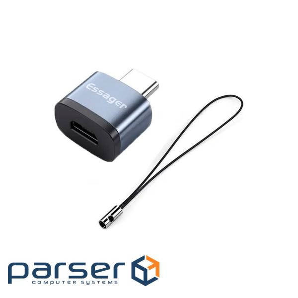 Перехідник USB-C M to Micro 5P F gray Essager (EZJMC-SRC0G)