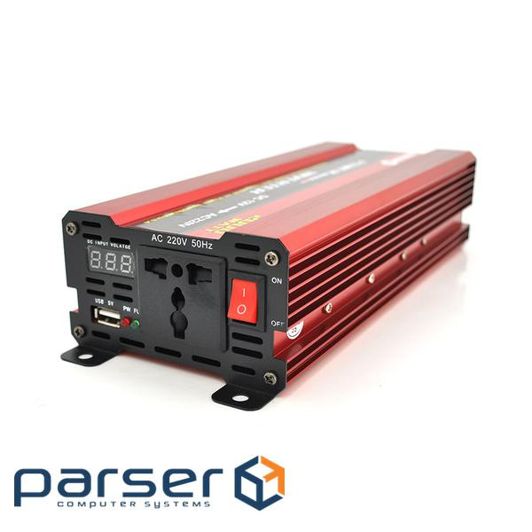 Інвертор напруги NV-2000(1200Вт)+LCD, 12 / 220V, approximated, 1 універсальна розетка, (NV-2000+LCD) , (NV-2000+LCD)