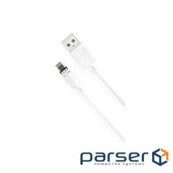 Дата кабель USB 2.0 AM to Lightning 1.0m 2.1A magnetic pvc white XO (NB187-L-1-WH)