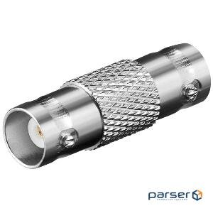 З'єднувач кабелів BNC / 50ohm F / F, адаптер прямий Gold, HQ, сріблястий (75.01.1347-100)