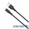 Дата кабель USB 2.0 AM to Lightning 1.0m 3A textured PVC black ColorWay (CW-CBUL094-BK)
