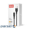 Дата кабель USB 2.0 AM to Lightning 1.0m 3A textured PVC black ColorWay (CW-CBUL094-BK)