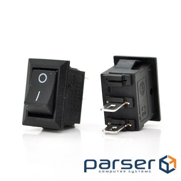 Перемикач ON-OFF KCD11-101 Small, 250VAC/3A, 2 контакти , Black, Q500 (KCD11-101 Small Black)