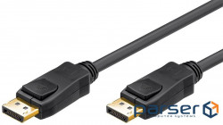 Кабель монітора-сигнальний DisplayPort M/M 2.0m,v1.2 4K@60Hz +LockMech 3D Gold,чорний (78.01.4343-1 (78.01.4343-1