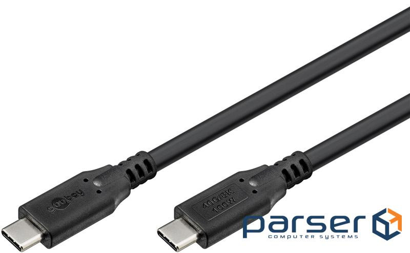 Кабель пристроїв USB Type-C M/M 2.0m,(USB4 Gen3x2) 40Gbps 100W Cu,чорний (75.07.4193-1) (75.07.4193-1)